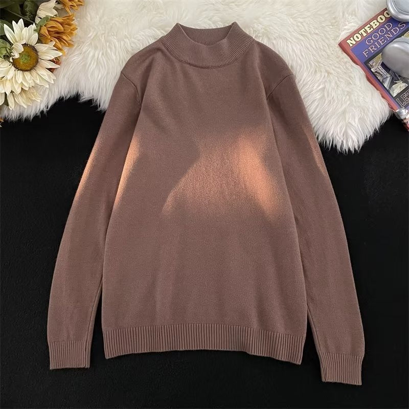 Long Sleeve Inner Wear Mock Neck Sweater Men's Loose Casual Bottoming Shirt