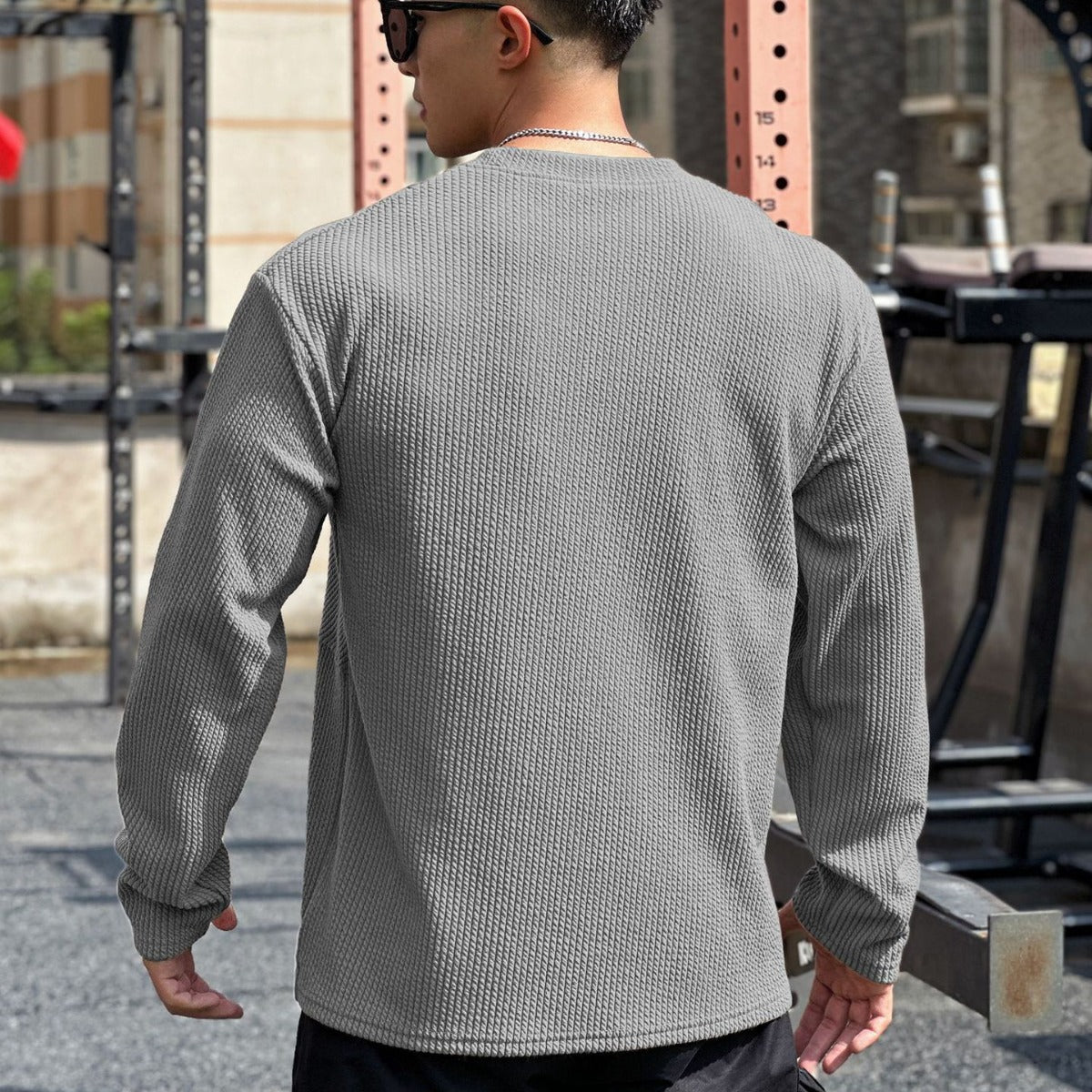 Muscle Workout Men's Loose Sports Snake Pattern Long Sleeve