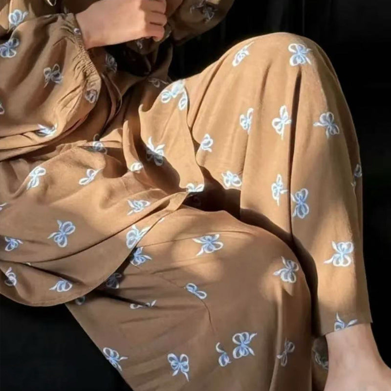 Cotton Poplin Pants Women's Thin Artificial Cotton Wide-leg Pants