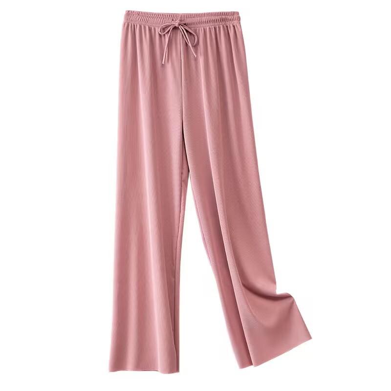 Women's Summer High Waist Loose Drooping Straight Casual Pants