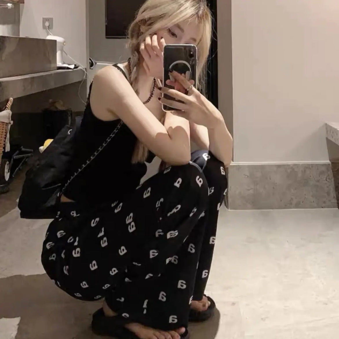 Cotton Poplin Pants Women's Thin Artificial Cotton Wide-leg Pants