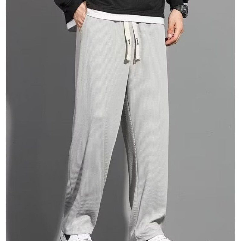 Men's Summer Thin Loose Straight Casual Trousers