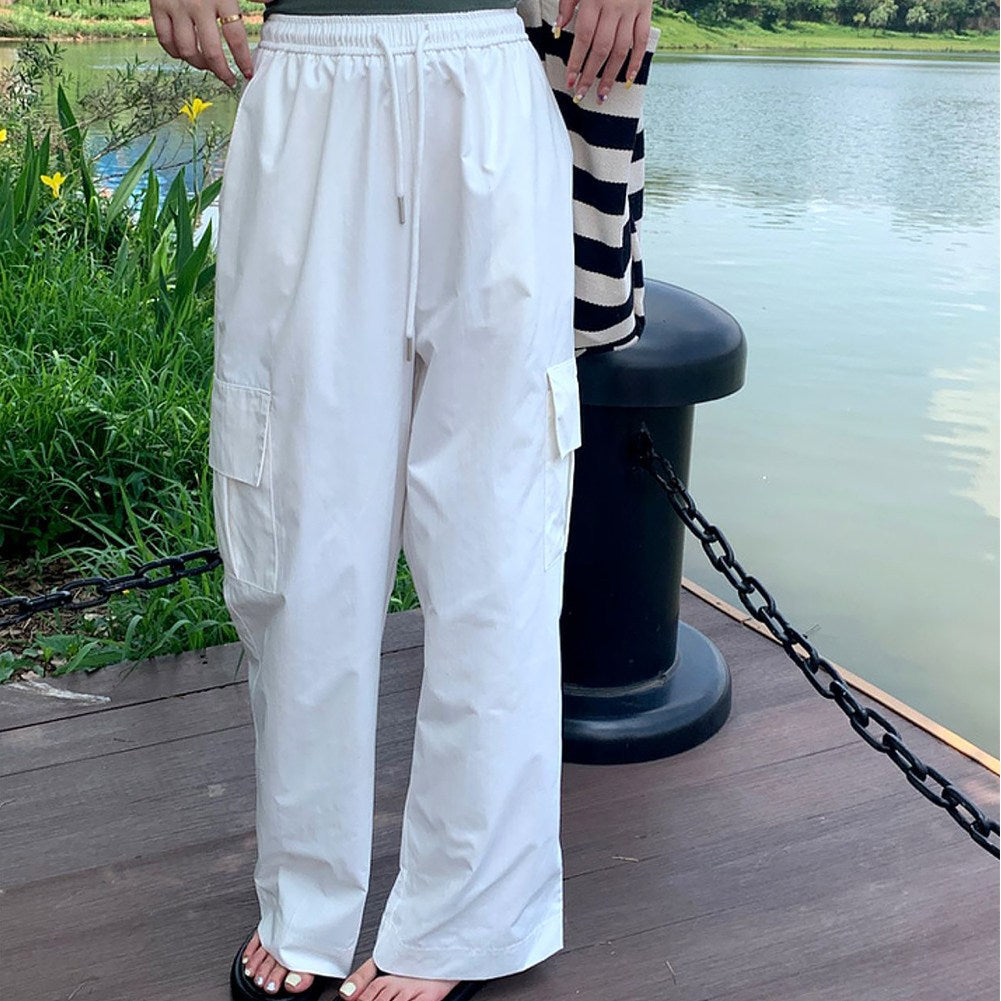 Ankle Banded Working Pants Loose All-match Wide Leg Pants
