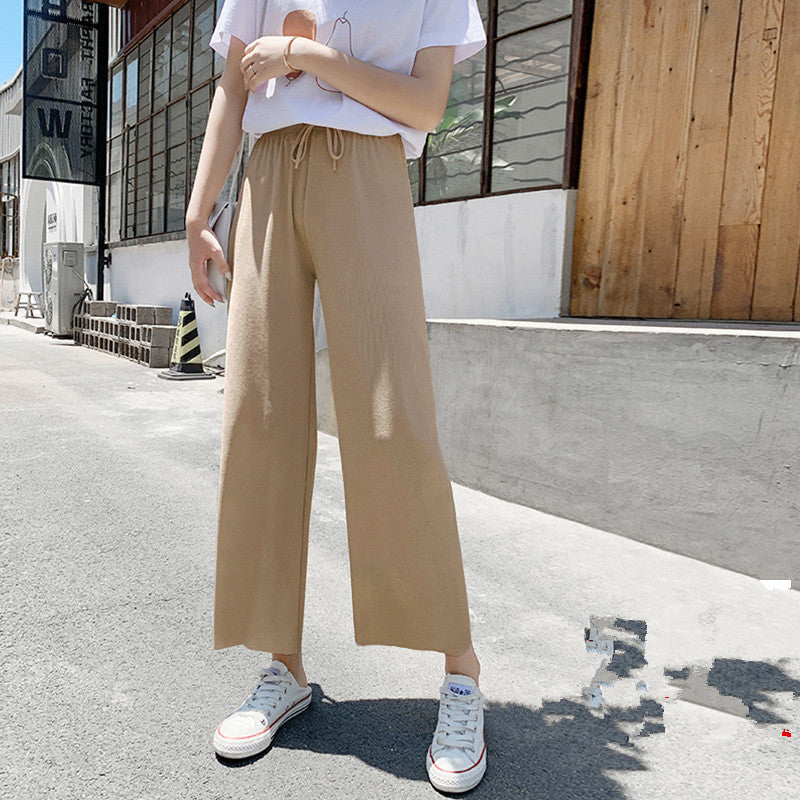 Wide Leg Korean Style High Waist Loose Slim Straight Casual Pants