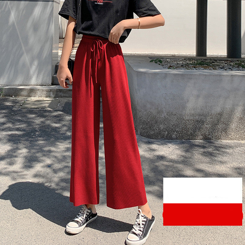 Wide Leg Korean Style High Waist Loose Slim Straight Casual Pants