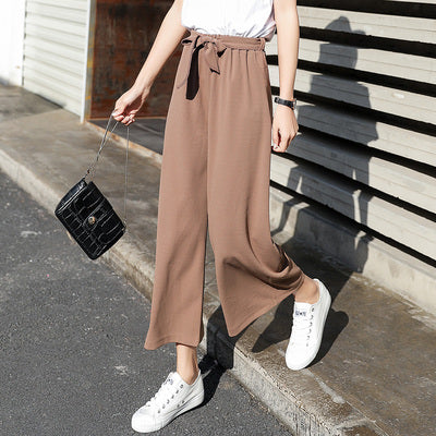 Wide-Leg Pants Female  Brown