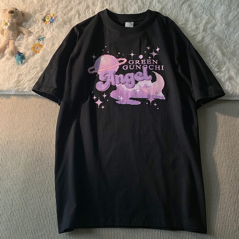 New Japanese Women'S Loose Round Neck Large Size