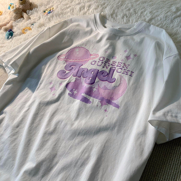 New Japanese Women'S Loose Round Neck Large Size