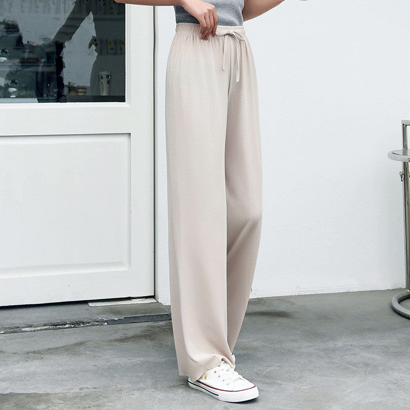 New Wide Leg Pants Women's Trousers High Waist Loose Slim Straight-leg Pants
