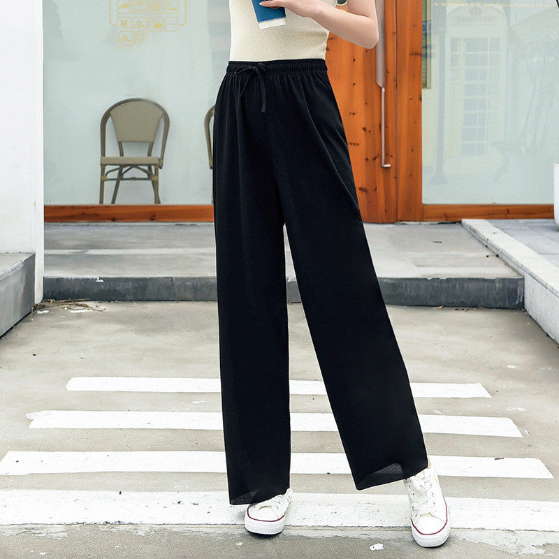 New Wide Leg Pants Women's Trousers High Waist Loose Slim Straight-leg Pants