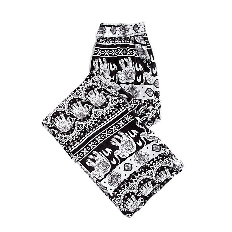 Thailand Elephant Yoga Wide-leg Pants For Women
