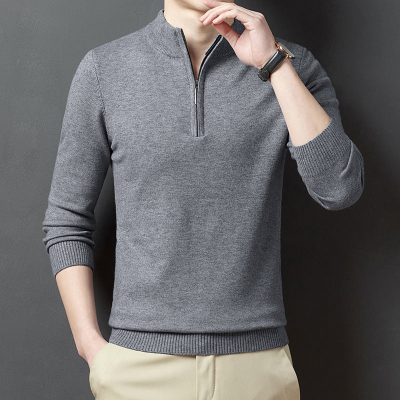 Men's Zipper Casual Bottoming Sweater