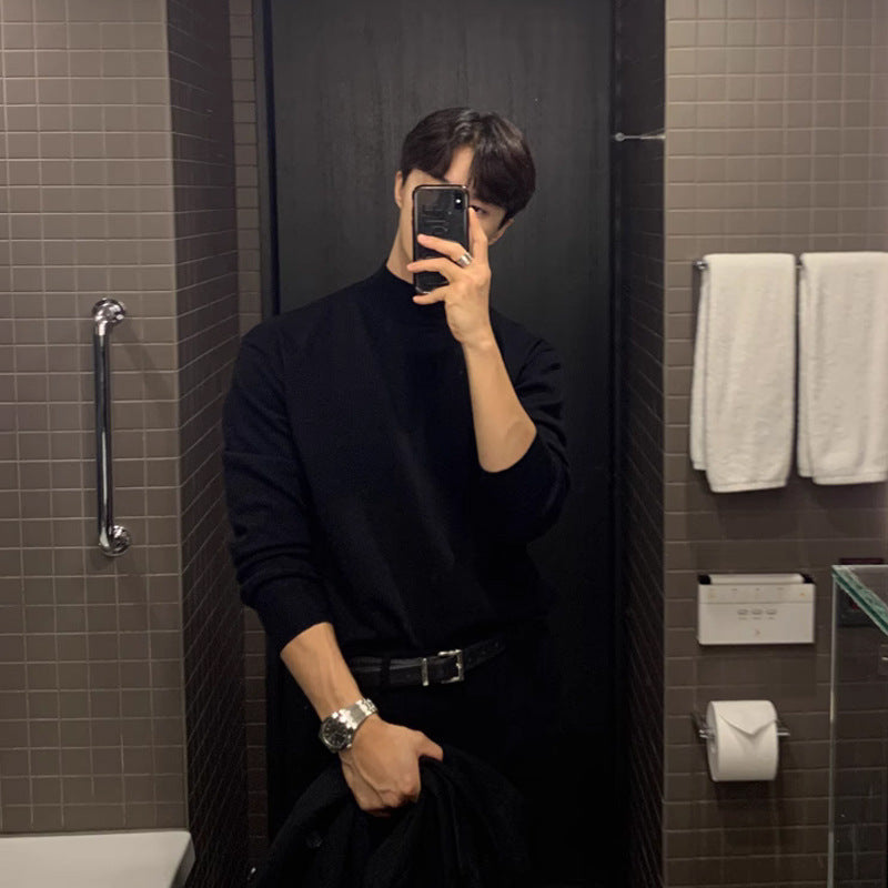 Dralon Half Turtleneck Bottoming Shirt Men's Autumn