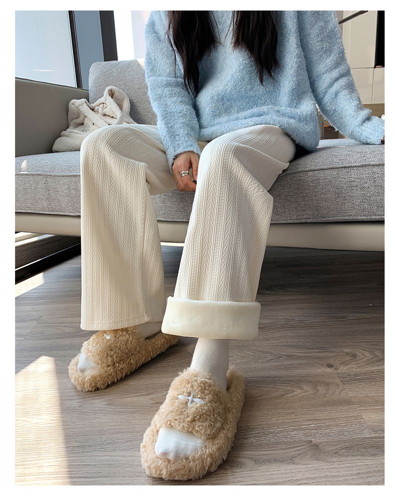 High Waist Drape Black Straight Loose Casual Pants Trousers