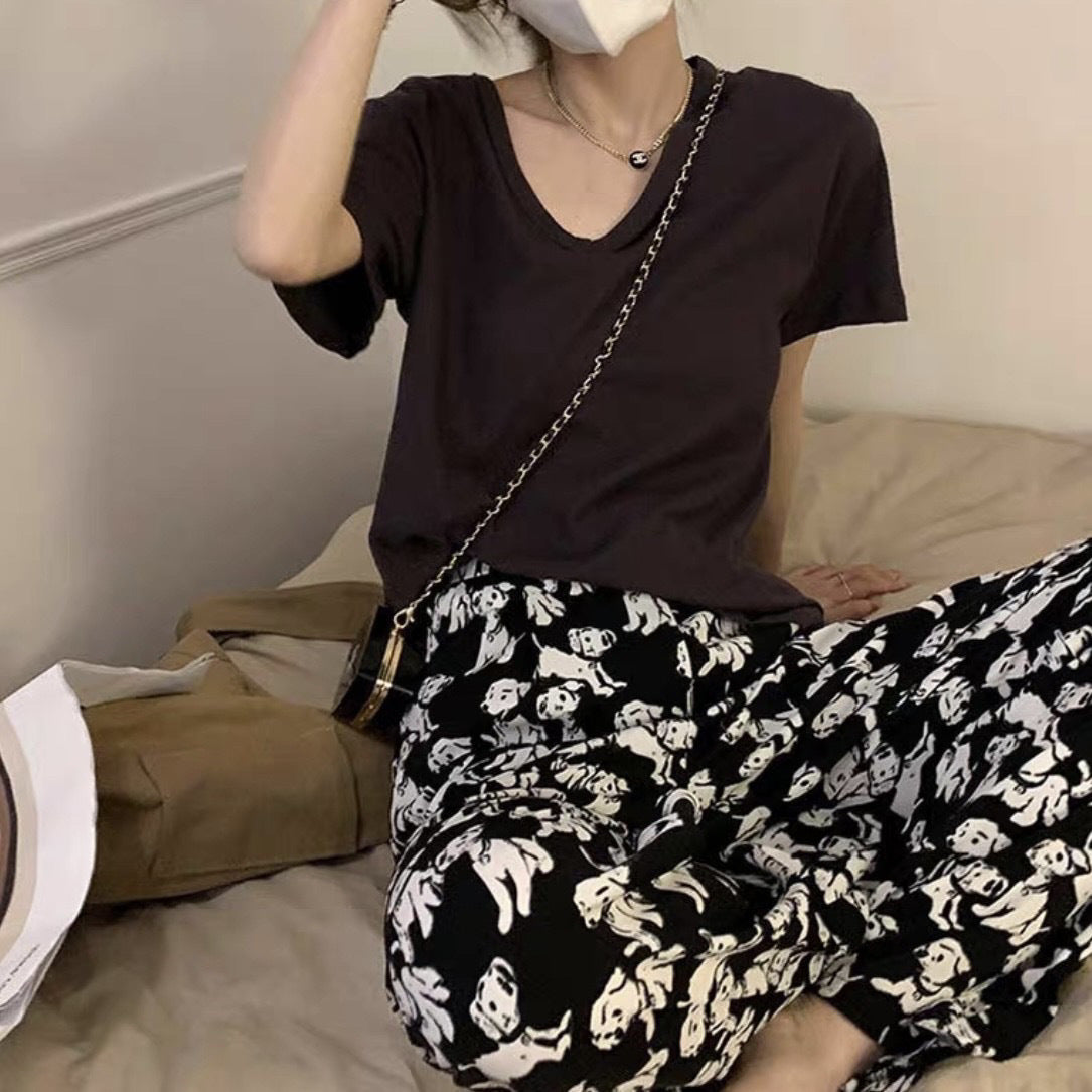 Cotton Poplin Pants Women's Thin Artificial Cotton Wide-leg Pants