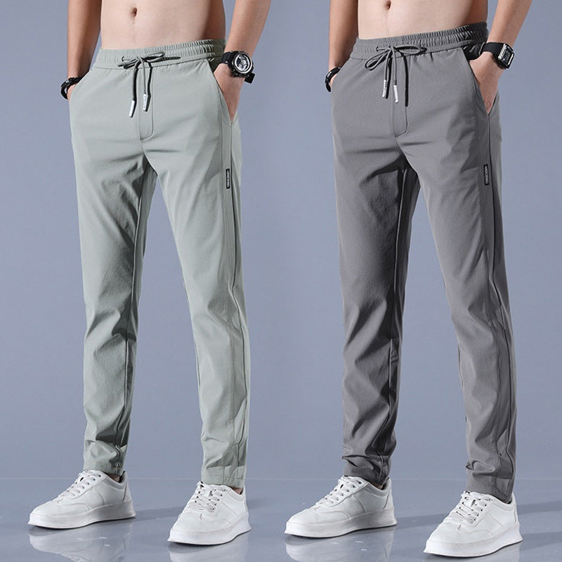 Ice Silk Casual Pants Men's Summer Thin