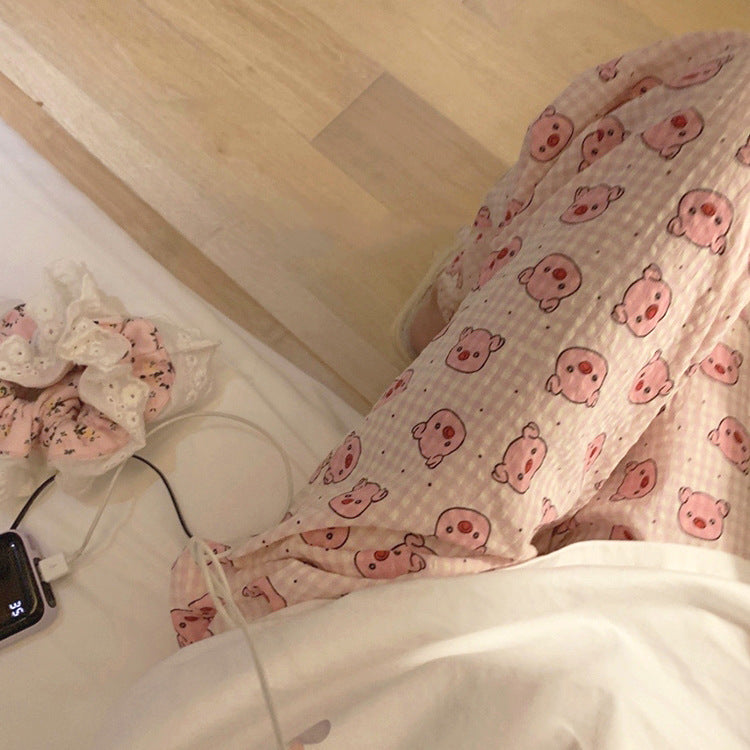 Cartoon Pajama Pants For Women Spring And Autumn New Home Cute Printed Loose Casual