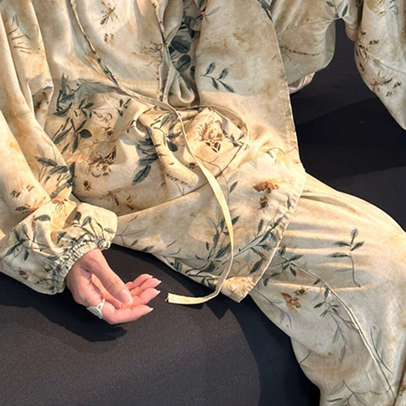 Cotton Poplin Pants Women's Thin Artificial Cotton Wide-leg Pants