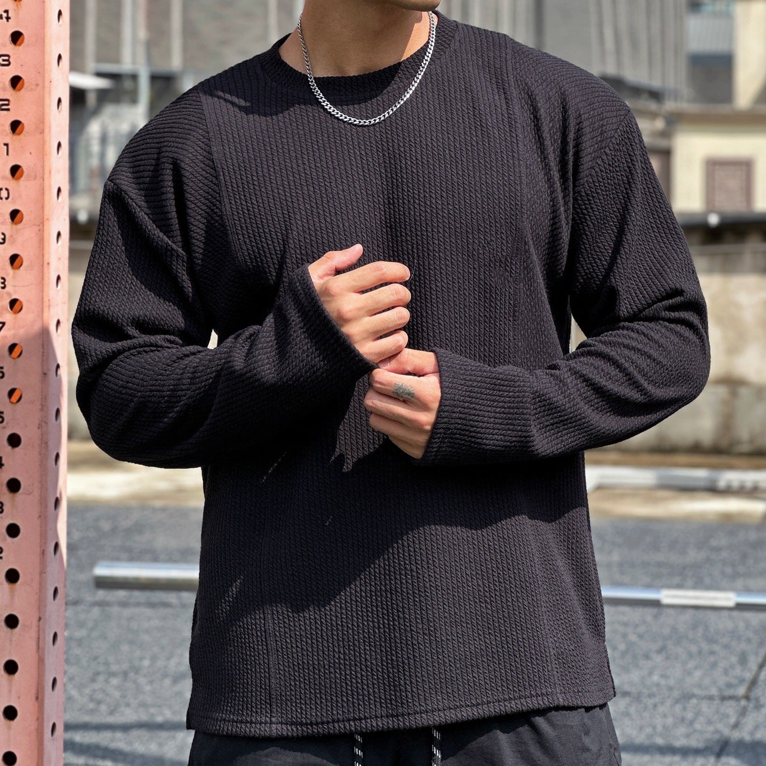 Muscle Workout Men's Loose Sports Snake Pattern Long Sleeve