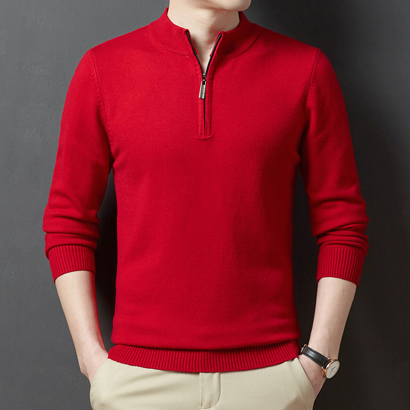 Men's Zipper Casual Bottoming Sweater