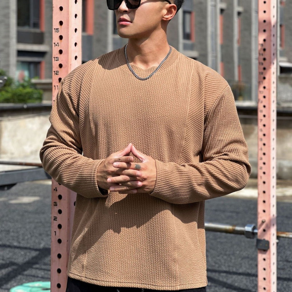 Muscle Workout Men's Loose Sports Snake Pattern Long Sleeve