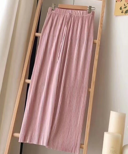 Drape Loose And Versatile High-waist Elastic Thin Straight-leg Pants Cropped Trousers