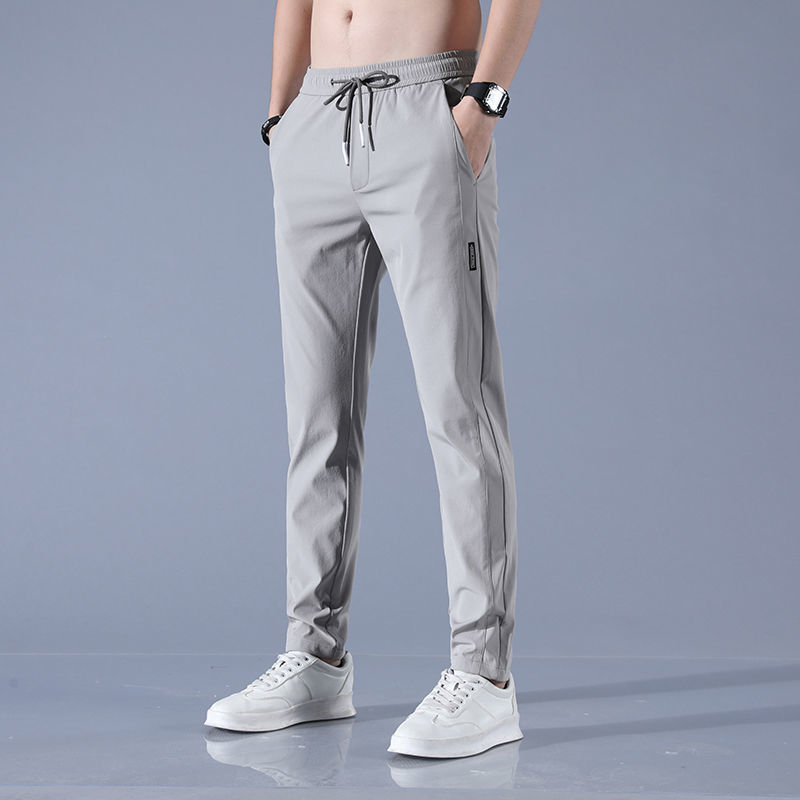 Ice Silk Casual Pants Men's Summer Thin