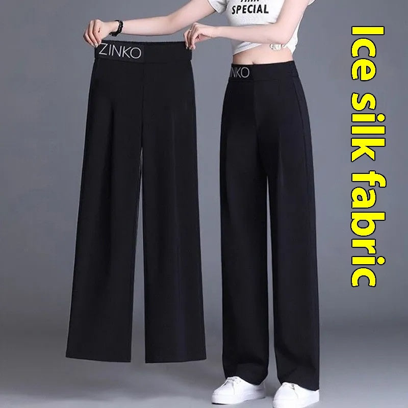 High Waist Straight Loose Slimming Ankle Length Casual Pants
