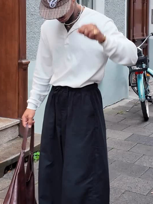 Casual Henley Neck Long Sleeve Top