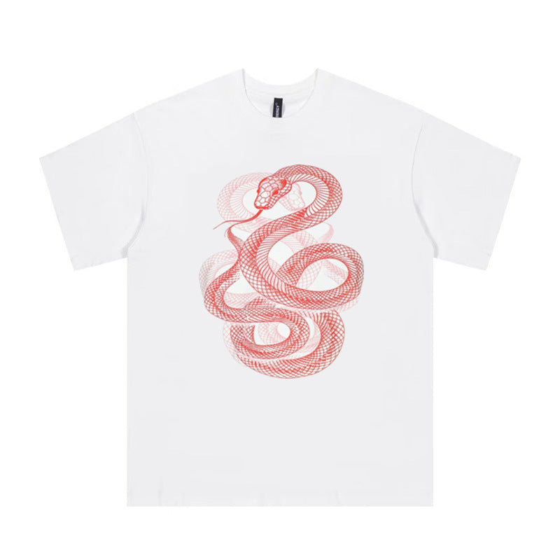 American Simple Printed Snake Year Short Sleeve