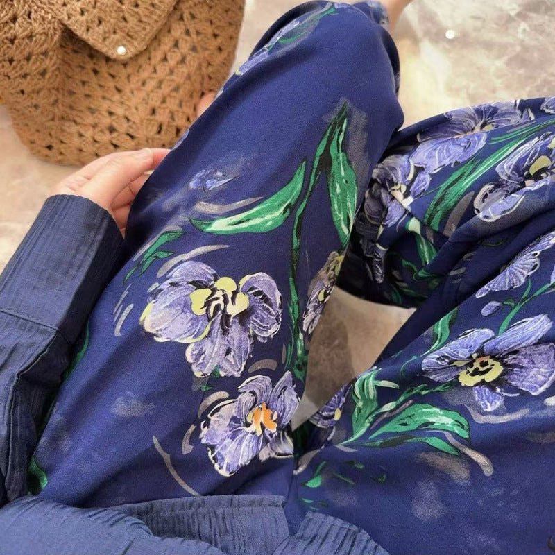 Cotton Poplin Pants Women's Thin Artificial Cotton Wide-leg Pants