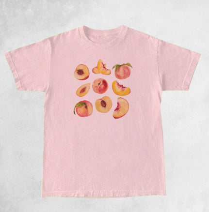 Print T-shirt Cute Drop Color Round Neck Short Sweater Chic Beautiful Couple's Tops