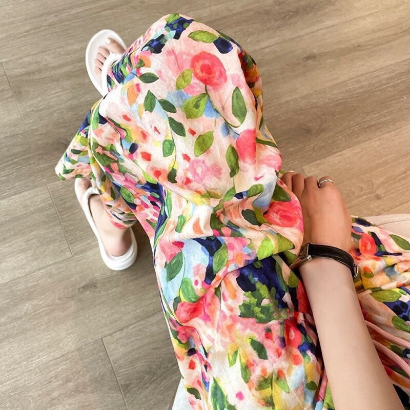 Cotton Poplin Pants Women's Thin Artificial Cotton Wide-leg Pants