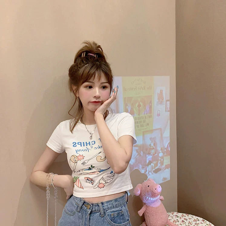 Niche-design Edgy Cropped Top Thats Slimming And Figure-flattering