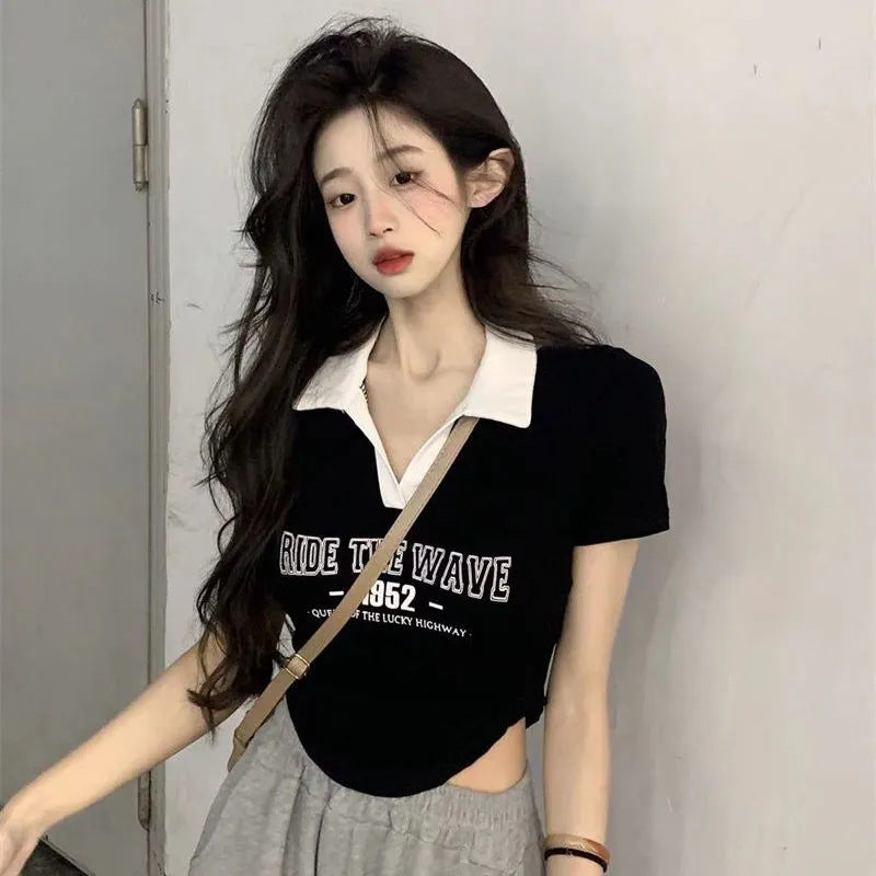 Sweet And Spicy Off-the-shoulder Cropped Top With An Asymmetrical Hem