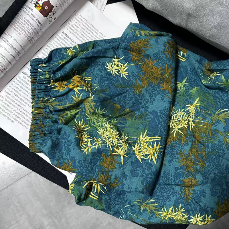 Cotton Poplin Pants Women's Thin Artificial Cotton Wide-leg Pants