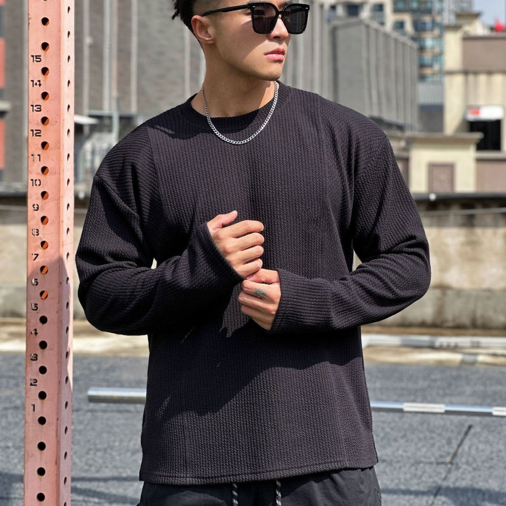 Muscle Workout Men's Loose Sports Snake Pattern Long Sleeve