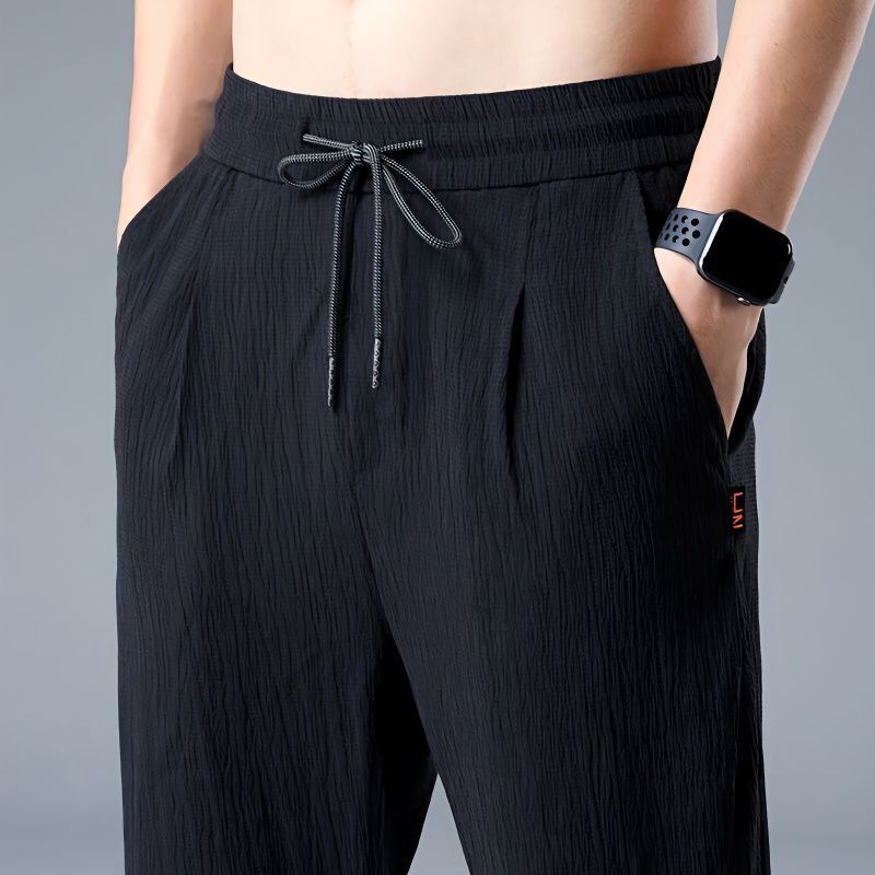Summer Ice Silk Slim Fit Loose Straight Leg Pants