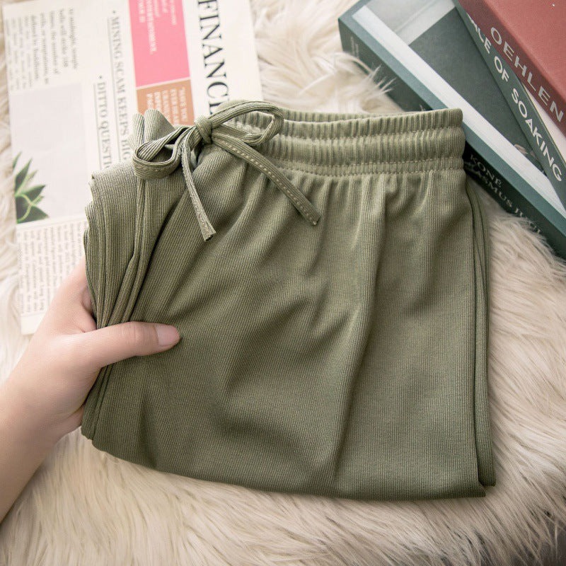 High Waisted And Draped Student Casual Pants