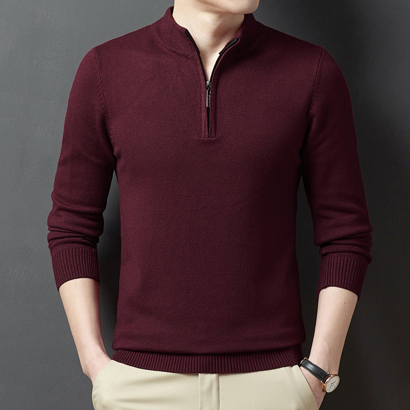 Men's Zipper Casual Bottoming Sweater