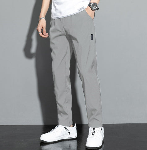 Men's Loose Straight Summer Ice Silk Casual Pants
