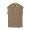 Mens Loose-fit V-neck Knitted Sweater Versatile Solid-color Outerwear Vest
