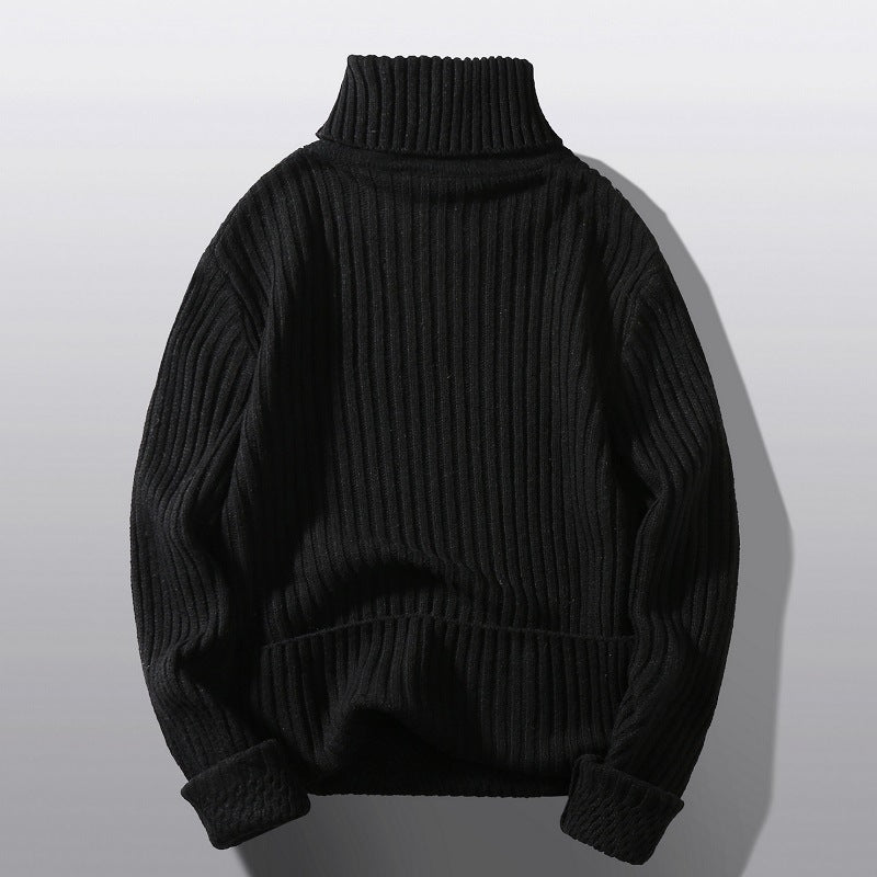 New Knitted Men's Thickened Casual High Neck Sweater