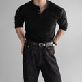 Long Sleeve Men's Tight Cuffs Open Collar Slim Fit