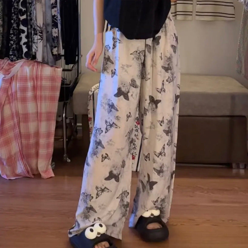 Cotton Poplin Pants Women's Thin Artificial Cotton Wide-leg Pants