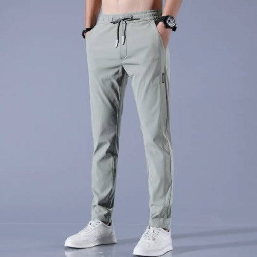 Ice Silk Casual Pants Men's Summer Thin