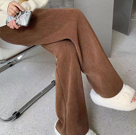 High Waist Drape Black Straight Loose Casual Pants Trousers