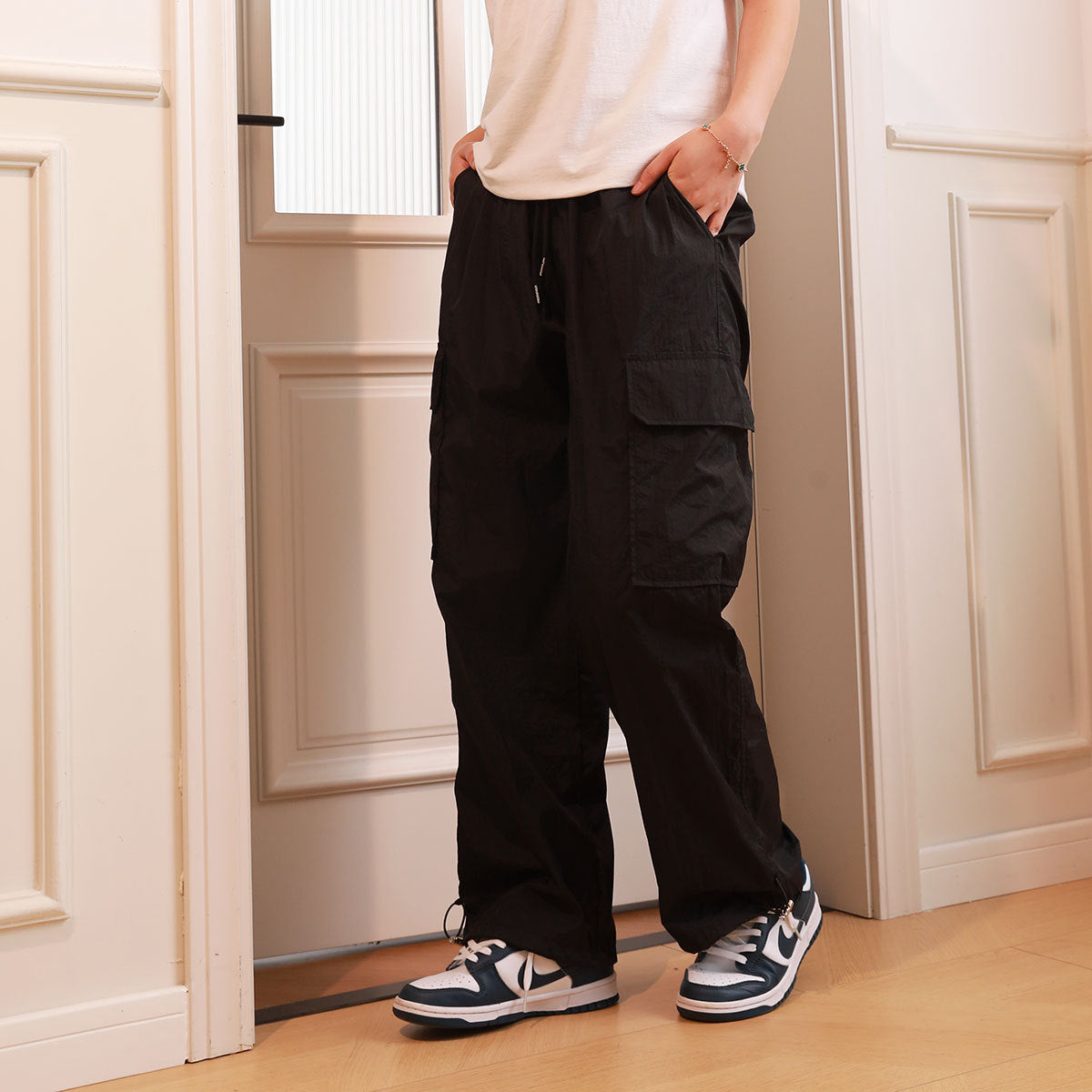 Ankle Banded Working Pants Loose All-match Wide Leg Pants