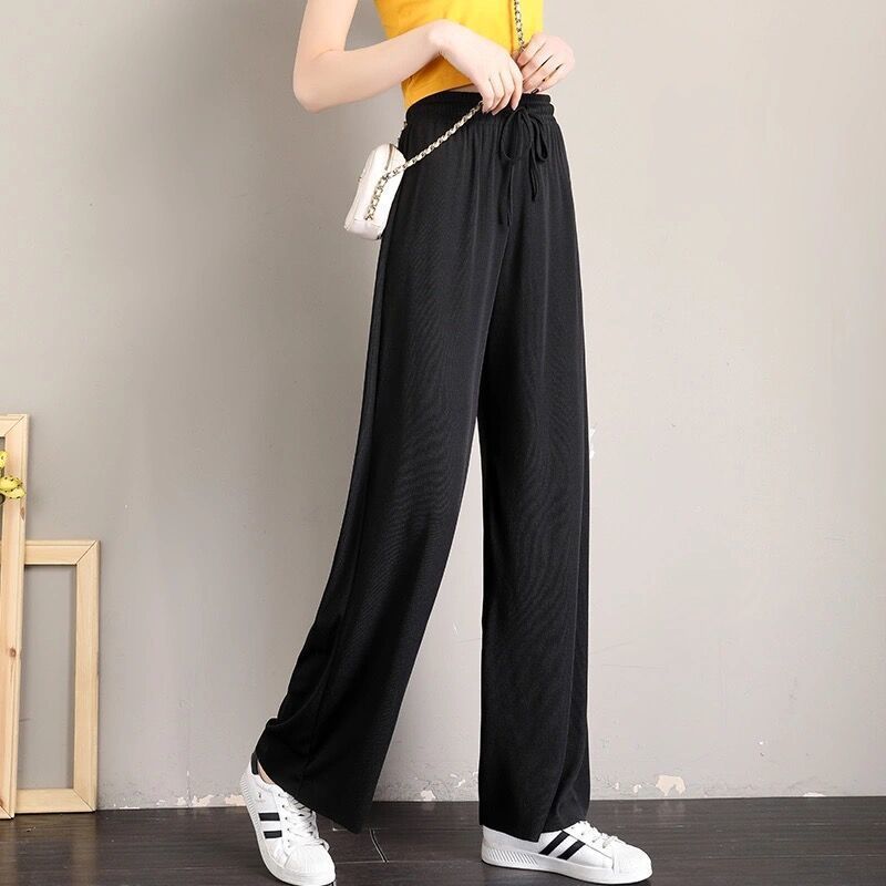 Women's Summer High Waist Loose Drooping Straight Casual Pants
