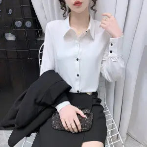 High Waist Drape Black Straight Loose Casual Pants Trousers